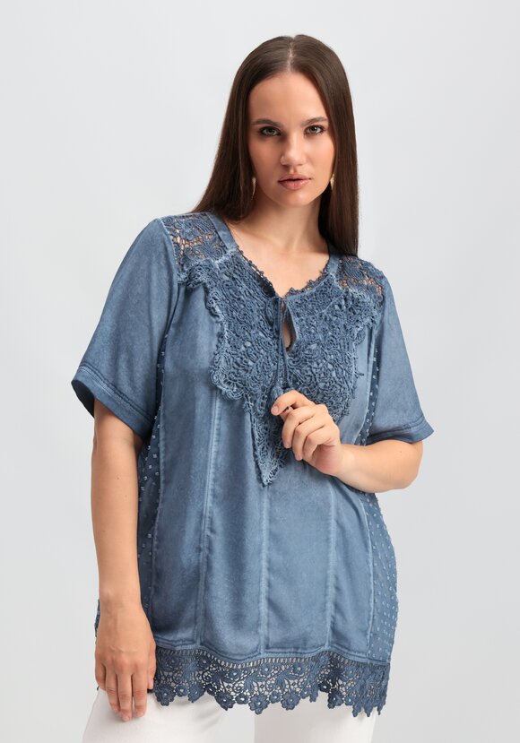 Блуза ажурная с вышивкой шир.  580, рис. 9