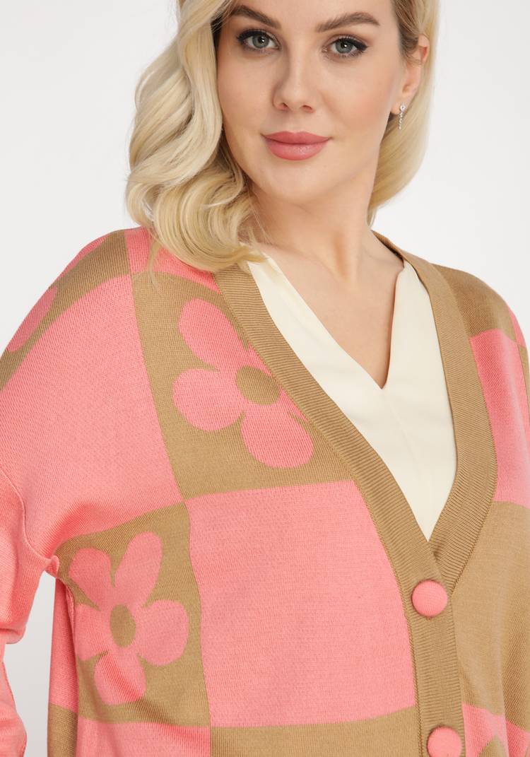 Кардиган на пуговицах с рисунком цветы шир.  750, рис. 9