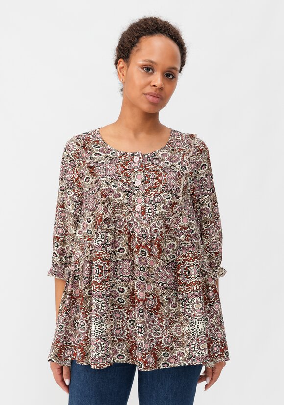 Блуза из штапеля свободного кроя шир.  580, рис. 10