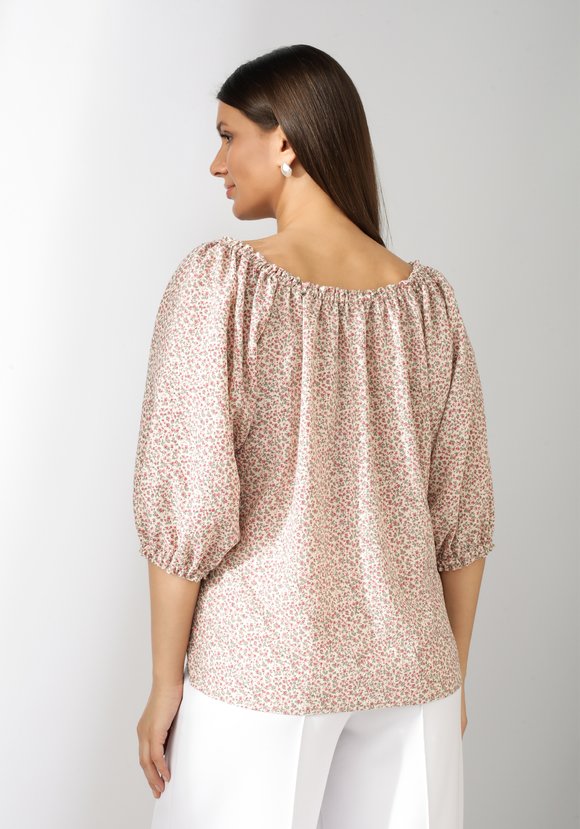 Блуза А силуэта с рукавом  фонариком шир.  580, рис. 10