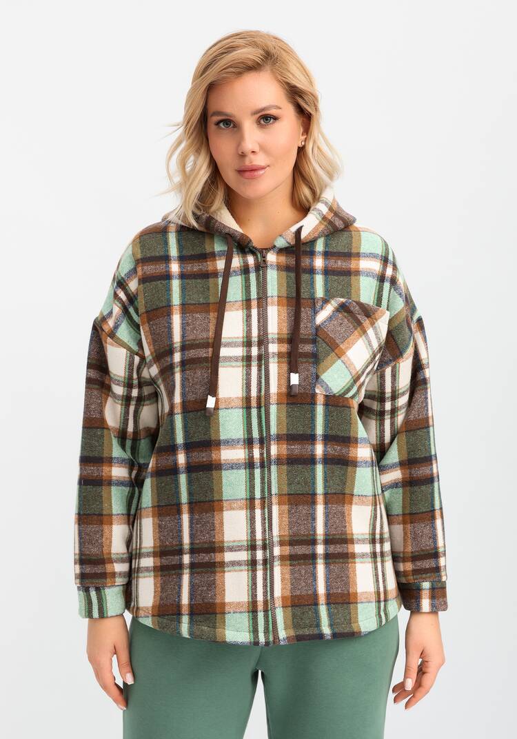 Толстовка утеплённая в клетку шир.  750, рис. 13