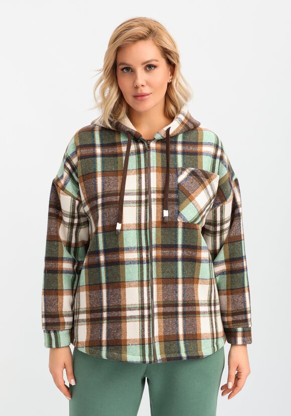 Толстовка утеплённая в клетку шир.  580, рис. 13