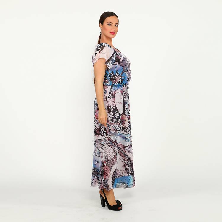 Платье с кулиской на талии и принтом шир.  750, рис. 2