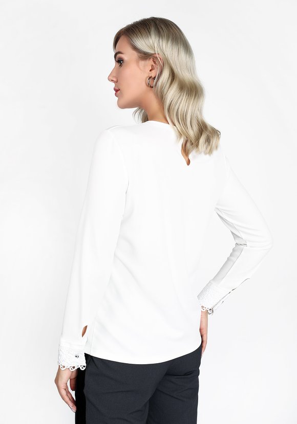 Блуза с кружевными манжетами шир.  580, рис. 2