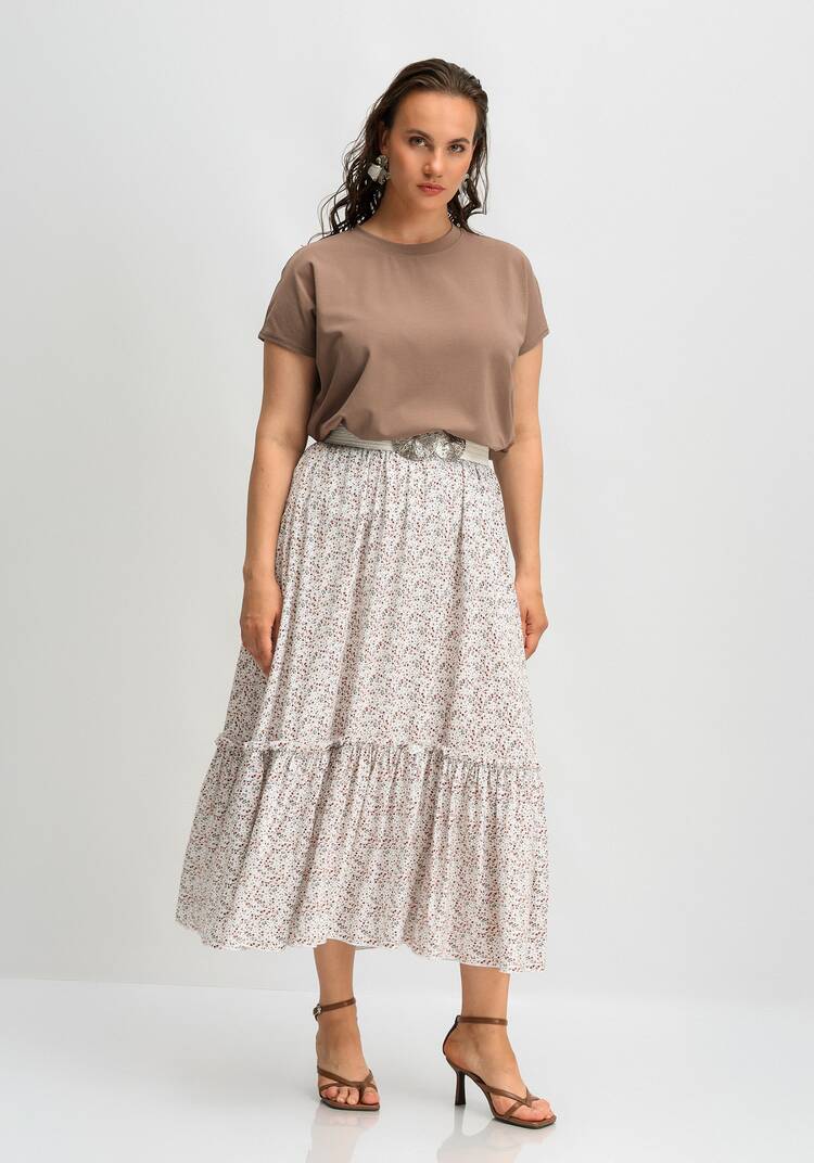 Юбка на резинке и с воланом по низу шир.  750, рис. 25