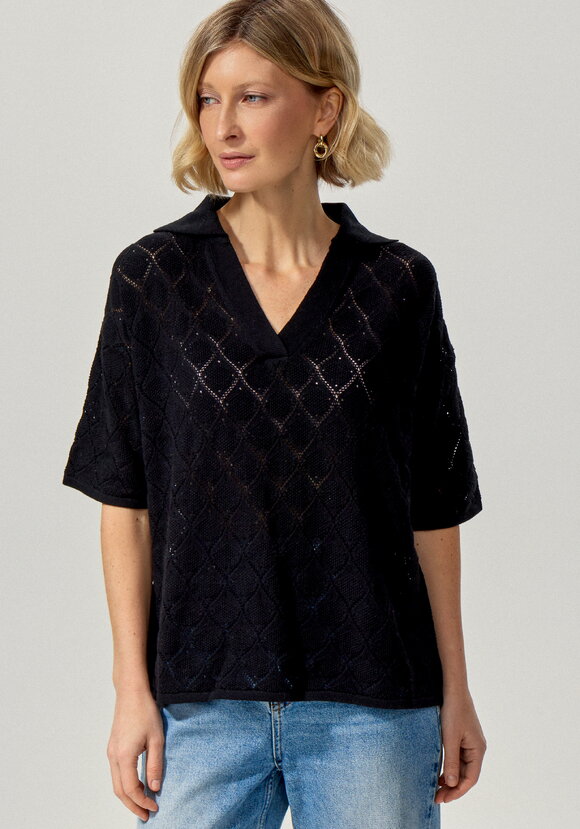 Джемпер-поло с ажурным рисунком шир.  580, рис. 24