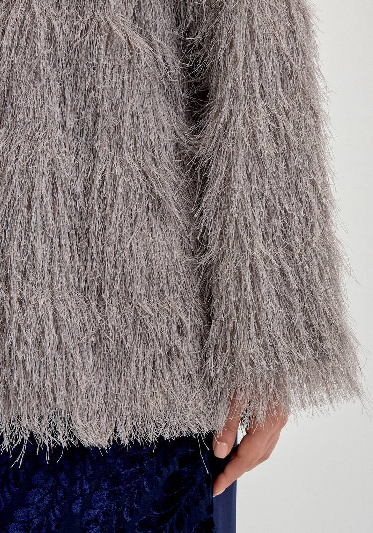 Жакет из ткани с блестящим ворсом шир.  750, рис. 14