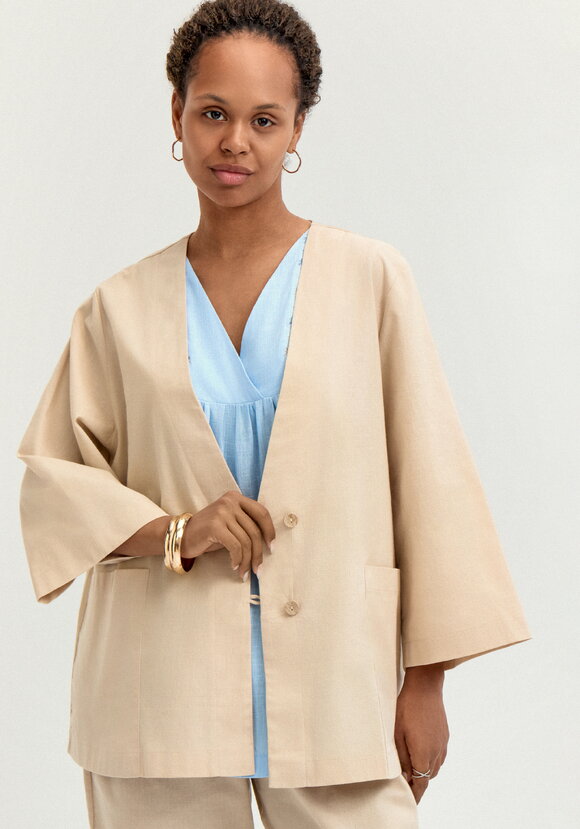 Кардиган изо льна с карманами шир.  580, рис. 1