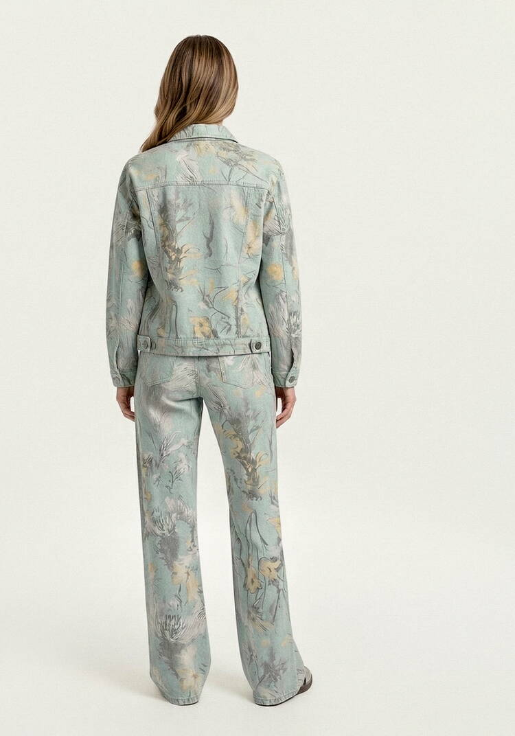 Джинсы прямого кроя с цветочными мотивами шир.  750, рис. 8