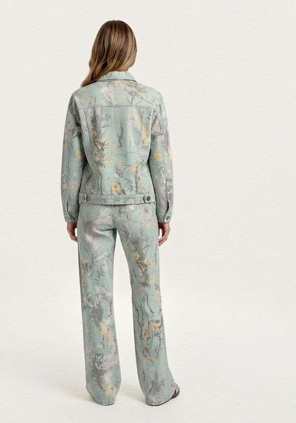 Джинсы прямого кроя с цветочными мотивами шир.  580, рис. 8