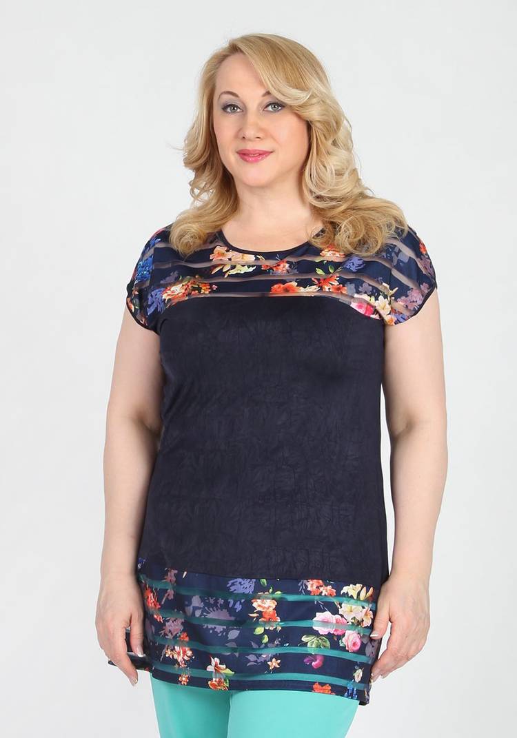 Блуза с цветочными вставками шир.  750, рис. 5