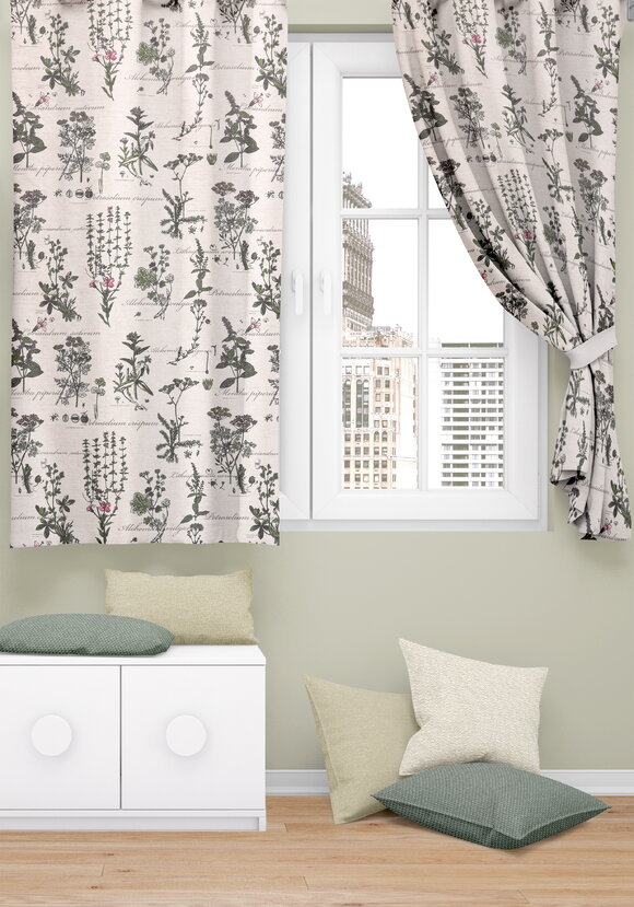 Штора льняная Ботаника шир.  580, рис. 1