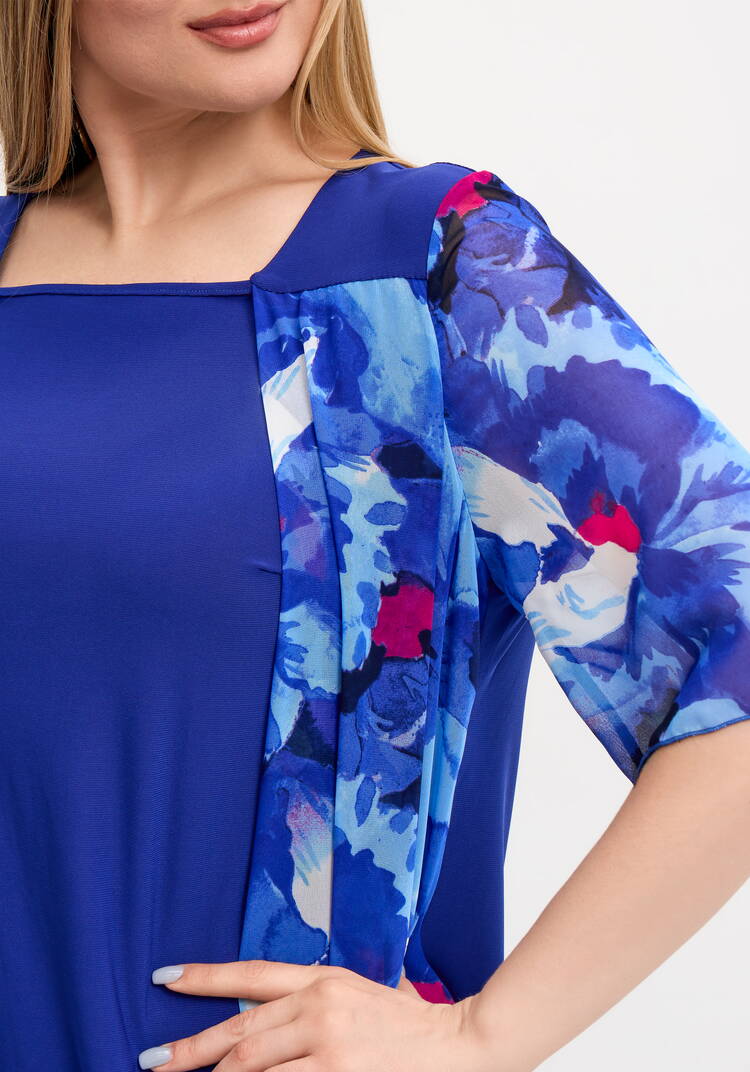 Платье трикотажное с шифоновой накидкой шир.  750, рис. 19