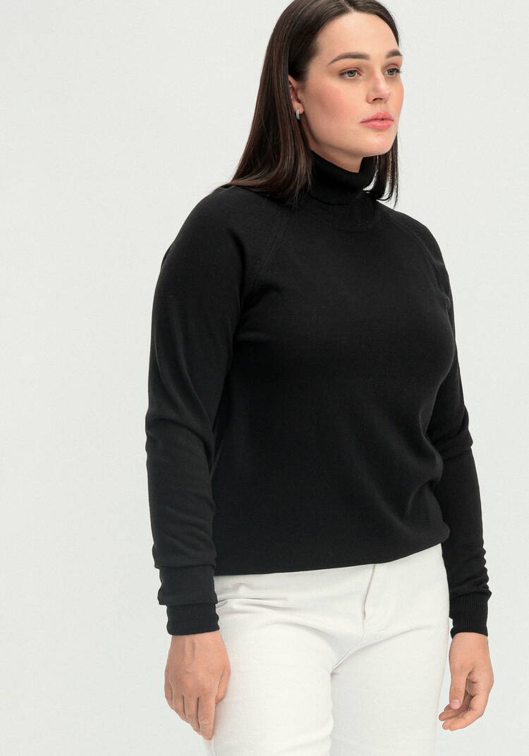 Джемпер прямого силуэта с высоким воротом шир.  750, рис. 40