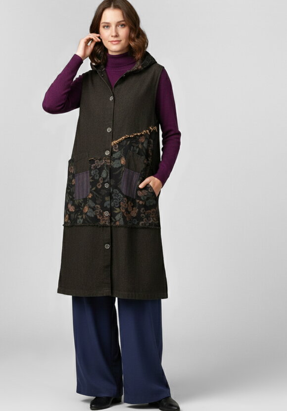 Джинсовый сарафан с капюшоном шир.  580, рис. 3