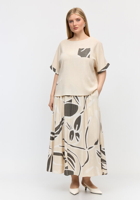 Костюм из вискозы: блуза с юбкой шир.  580, рис. 8