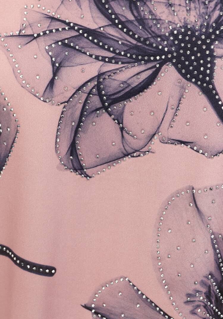 Блуза со стразами и цветочным принтом шир.  750, рис. 5