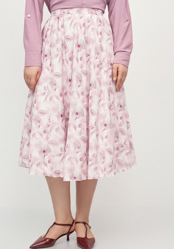 Плессированная юбка с цветочным принтом шир.  580, рис. 10