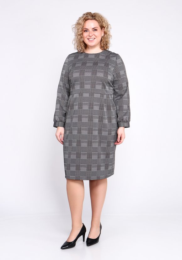 Платье-футляр с круглым воротом шир.  580, рис. 1