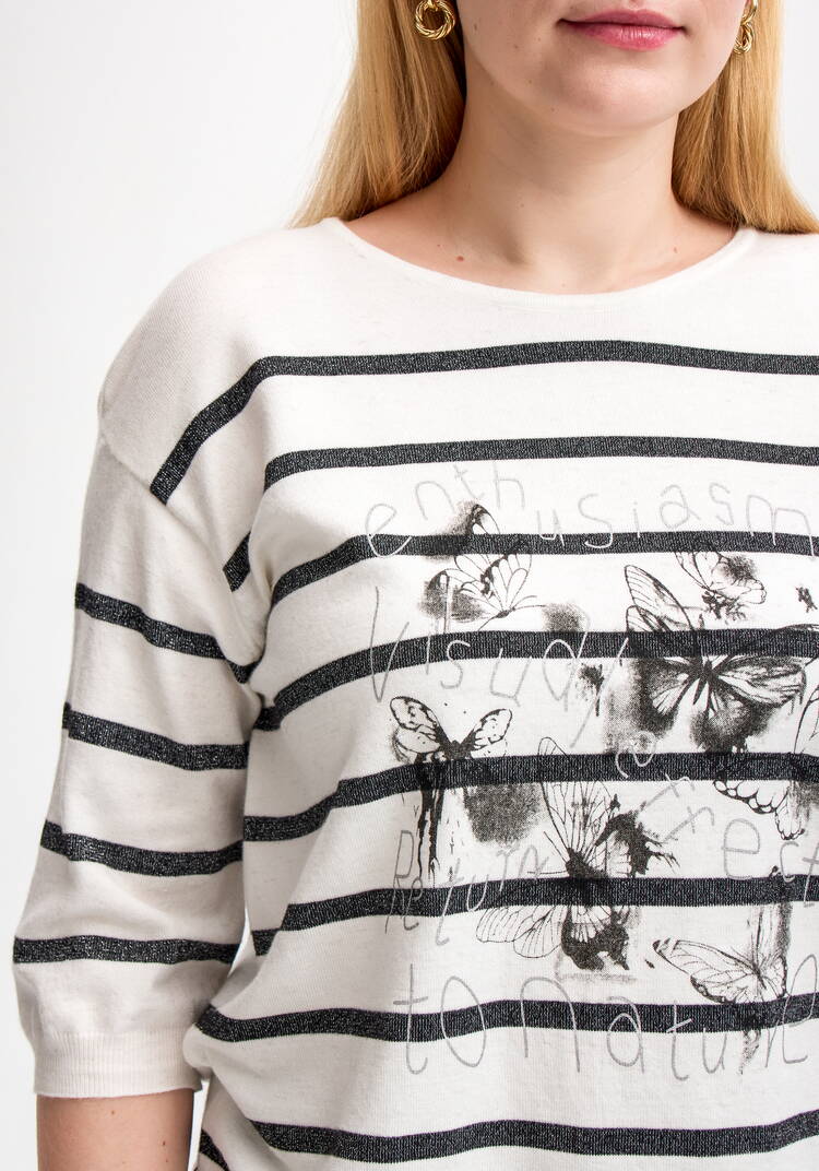 Блуза в полоску с принтом шир.  750, рис. 23