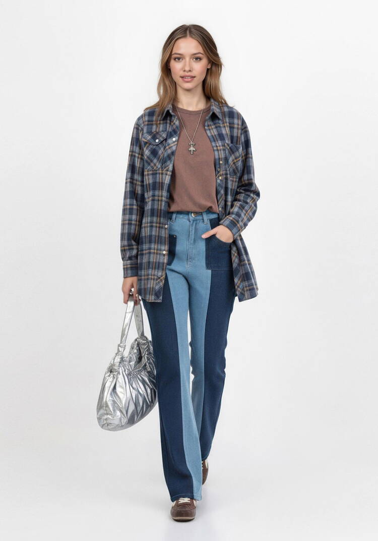 Джинсы комбинированные двухцветные шир.  750, рис. 8