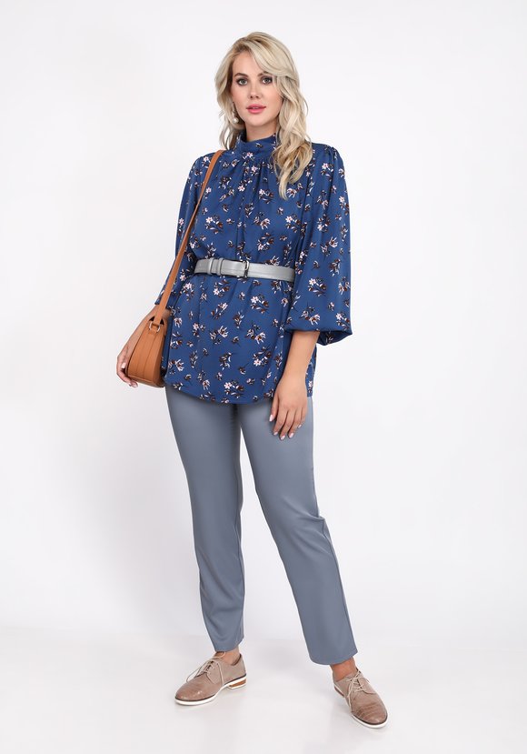 Блуза с воротником стойка и длинным рукавом шир.  580, рис. 5