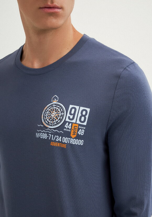 Костюм домашний с принтом на лонгсливе шир.  580, рис. 24