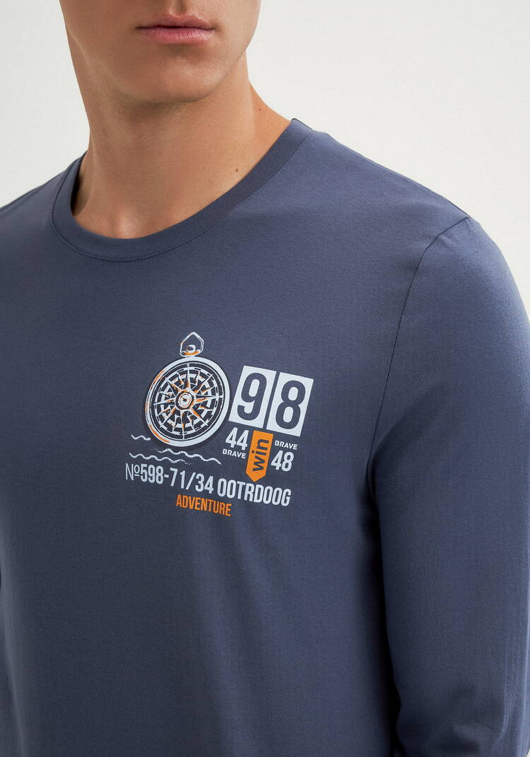 Костюм домашний с принтом на лонгсливе шир.  750, рис. 24