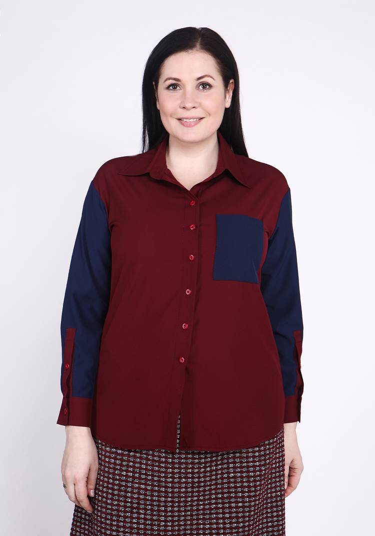 Рубашка из комбинированной ткани шир.  750, рис. 7