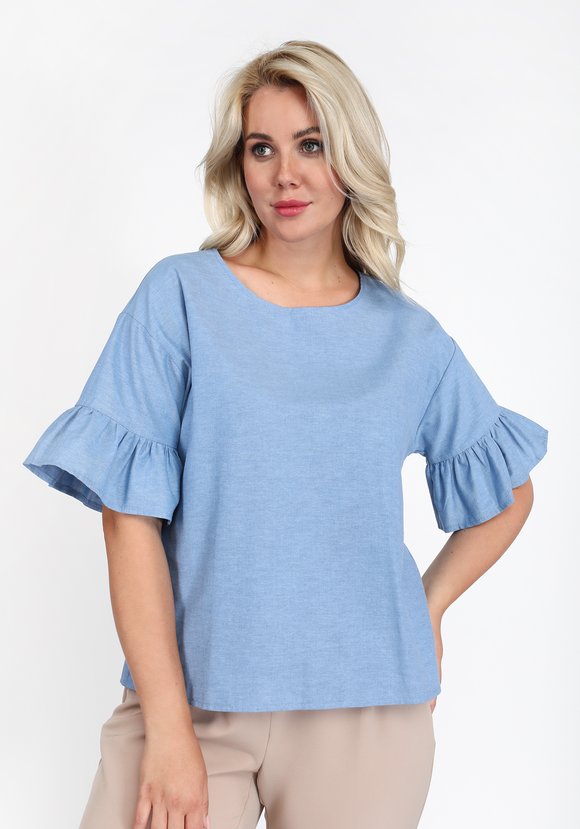 Блуза с рукавами-колокольчики шир.  580, рис. 6