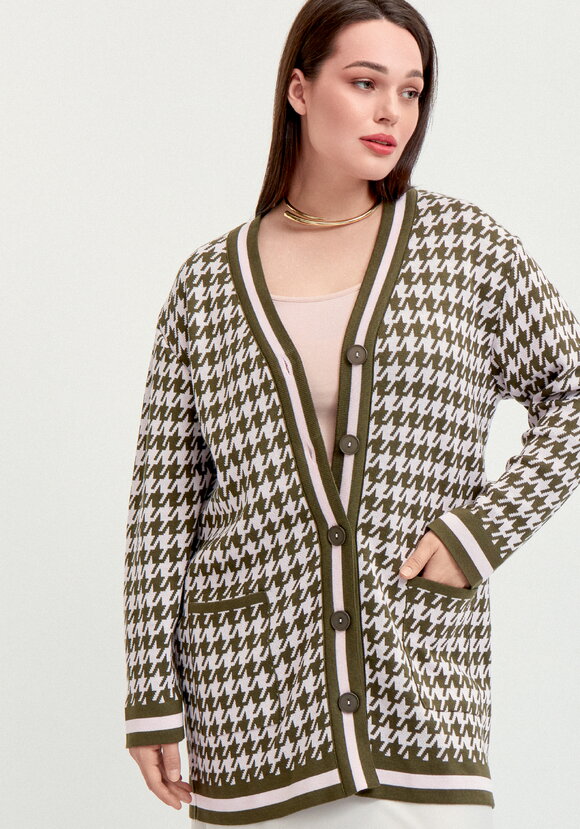 Кардиган Гусиная лапка шир.  580, рис. 1