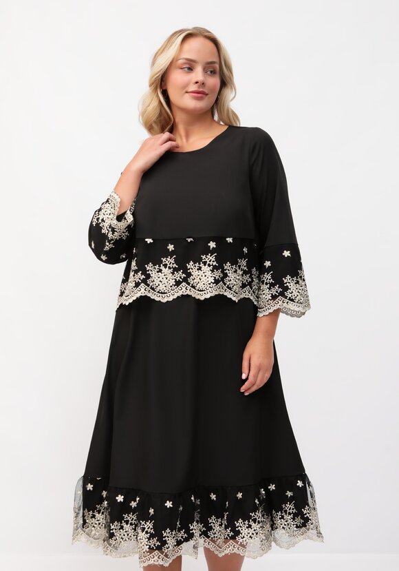 Платье с отделкой кружевом шир.  580, рис. 26