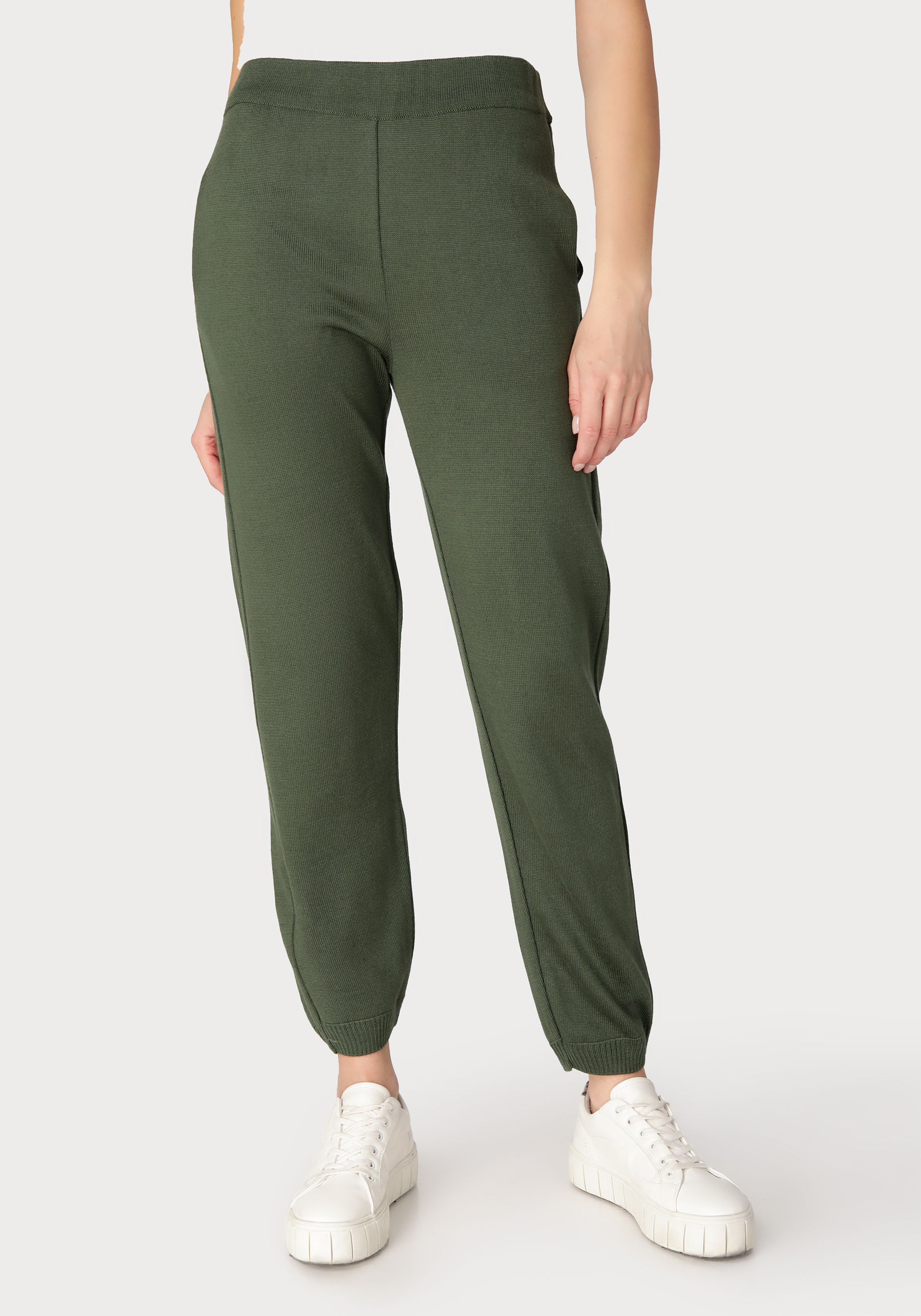 

Брюки женские с манжетами по низу изделия, Зеленый