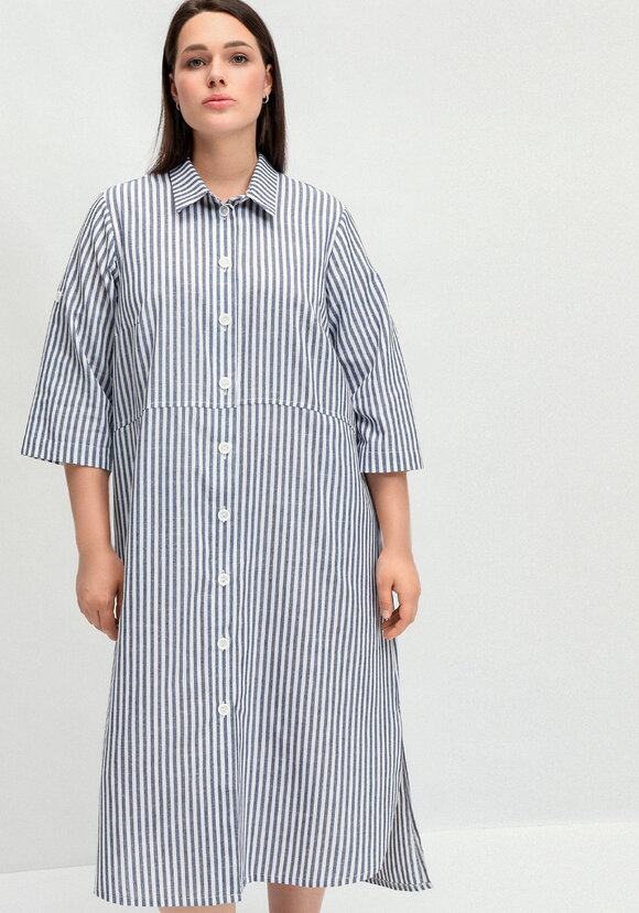 Платье-рубашка в полоску прямого силуэта шир.  580, рис. 16