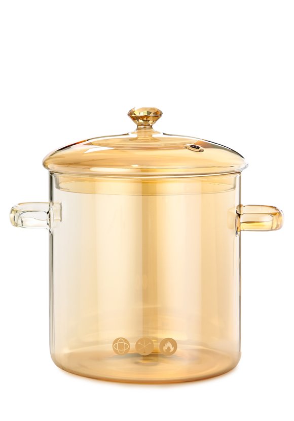 Стеклянная кастрюля с крышкой Даймонд шир.  580, рис. 22