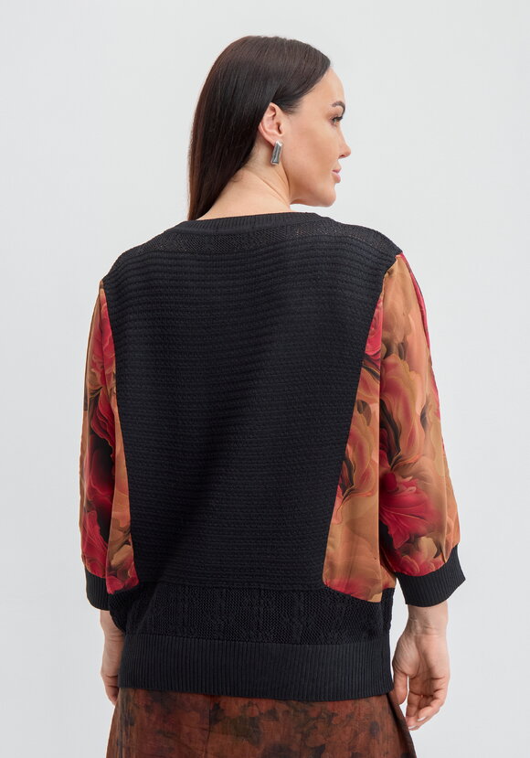 Джемпер Летучая мышь с принтом шир.  580, рис. 9