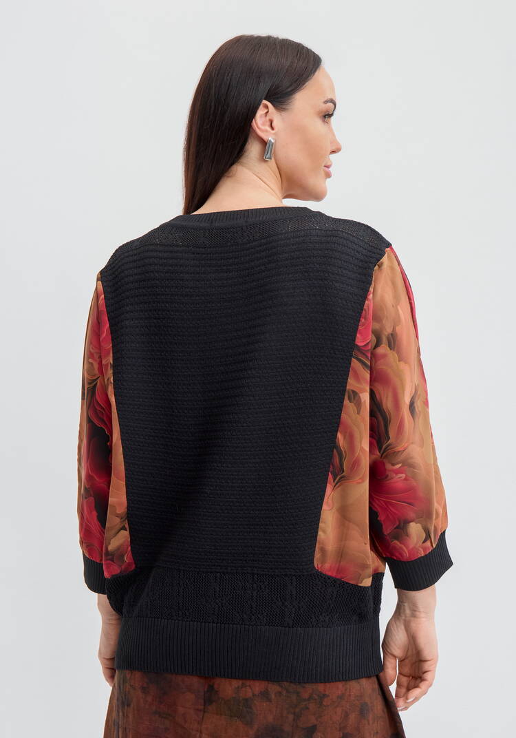 Джемпер Летучая мышь с принтом шир.  750, рис. 9