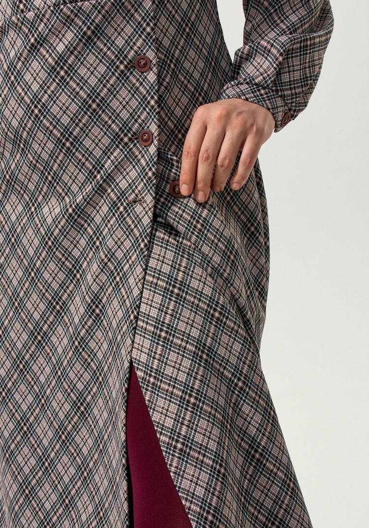 Платье в клетку прямого кроя на запах шир.  750, рис. 4