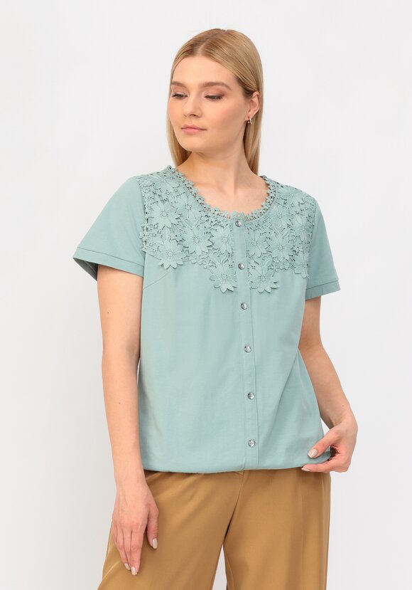 Блуза с кружевом Джульетта шир.  580, рис. 1