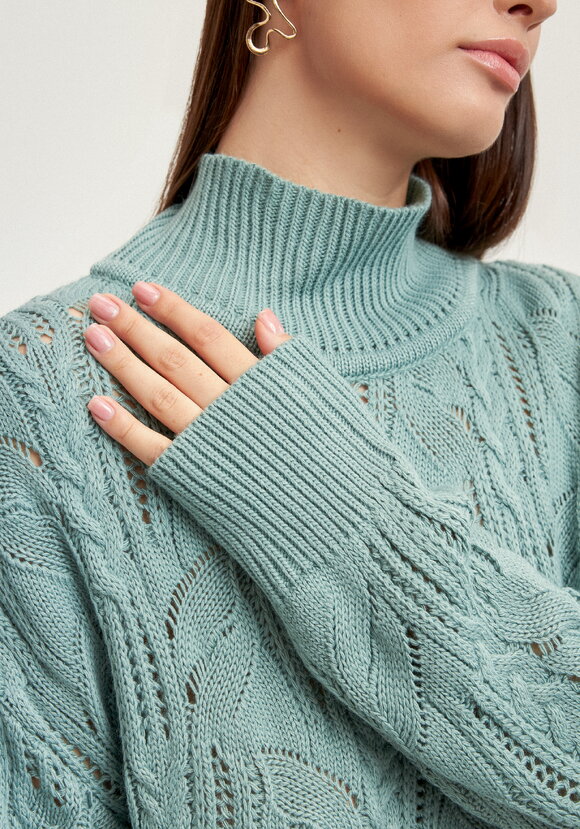 Джемпер с ажурными косами шир.  580, рис. 30