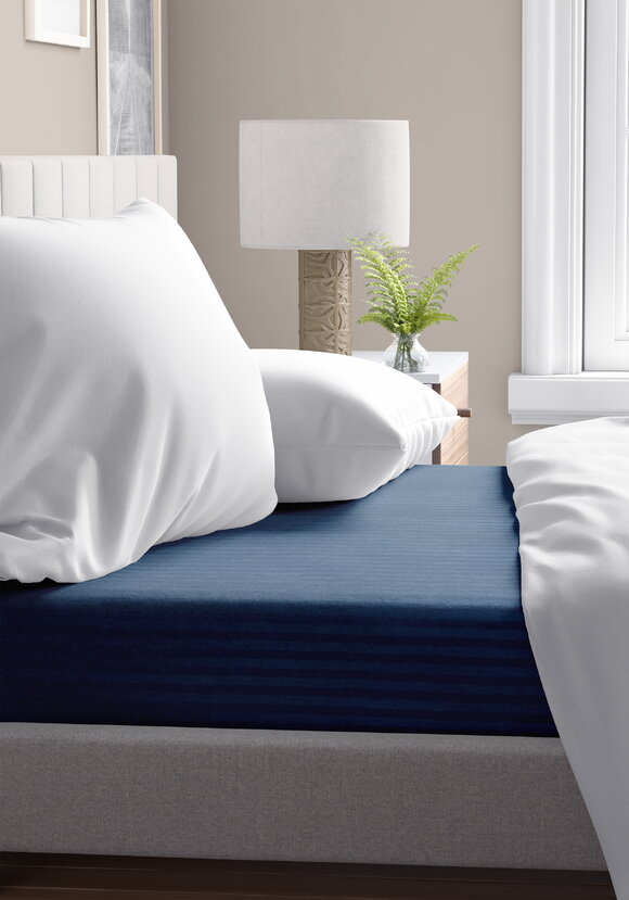 Простыня на резинке Шелковая полоса шир.  580, рис. 1