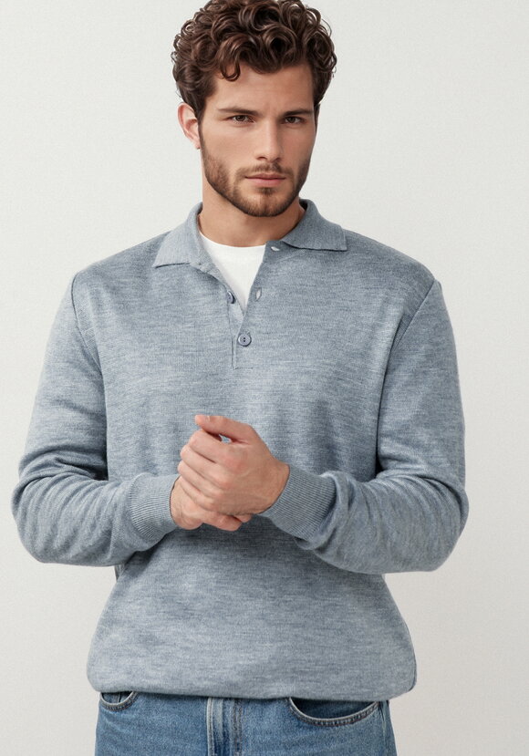 Джемпер-поло на пуговицах шир.  580, рис. 1