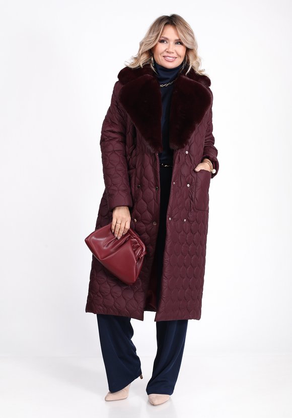 Пальто стеганое с меховым воротником шир.  580, рис. 18