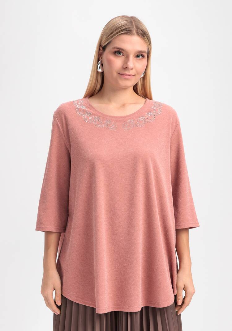 Туника с люрексом и декором из страз шир.  750, рис. 34