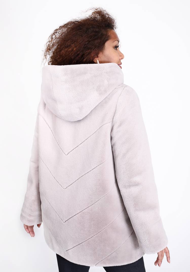 Полушубок из эко норки с капюшоном шир.  750, рис. 2
