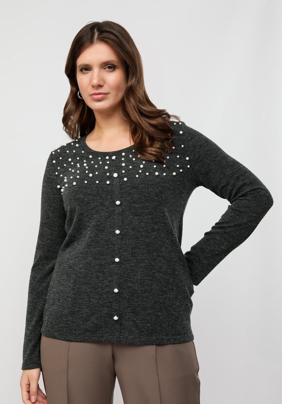 Джемпер с жемчугом шир.  580, рис. 7