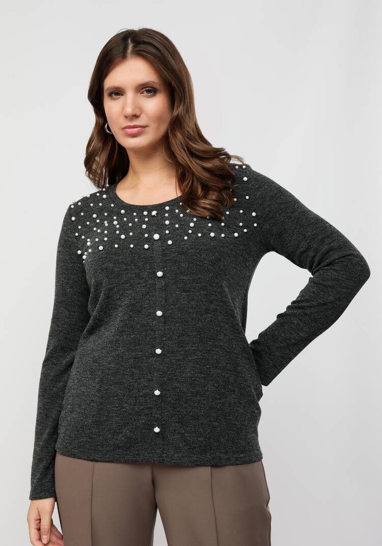 Джемпер с жемчугом шир.  750, рис. 7