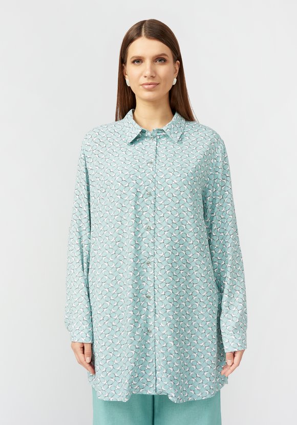 Блуза с отложным воротником на стойке шир.  580, рис. 16