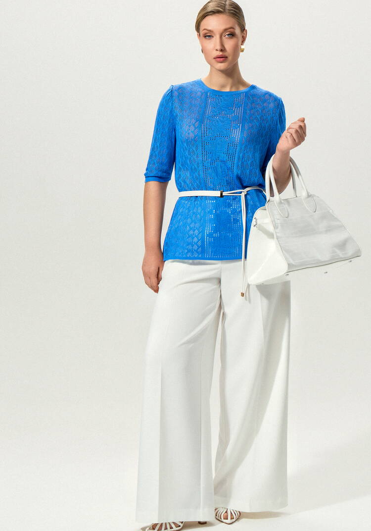 Джемпер с ажурным рисунком и защипами шир.  750, рис. 17