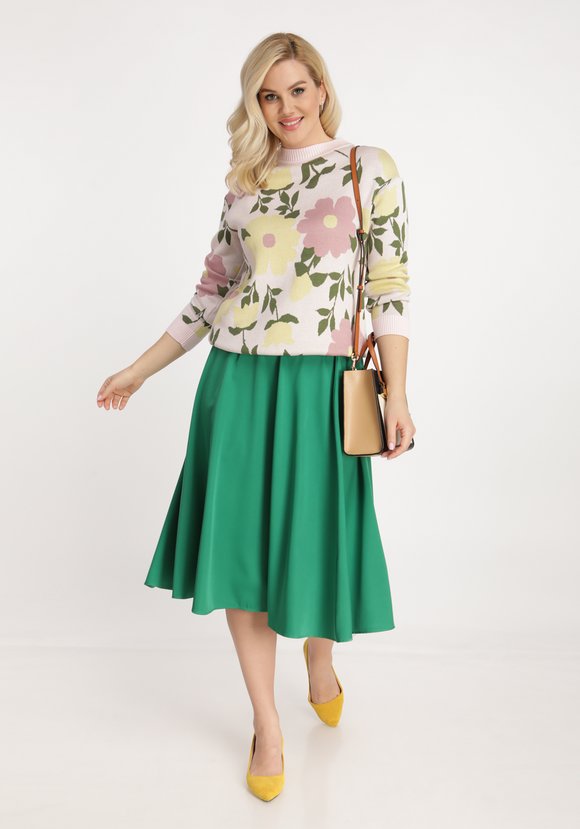 Джемпер прямой с крупным цветочным рисунком шир.  580, рис. 1